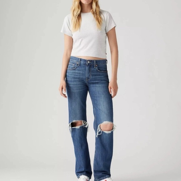 Levi's Denim - Levi's LOW PRO Straight Leg Jeans Distressed Sz 30 (34”x30”)